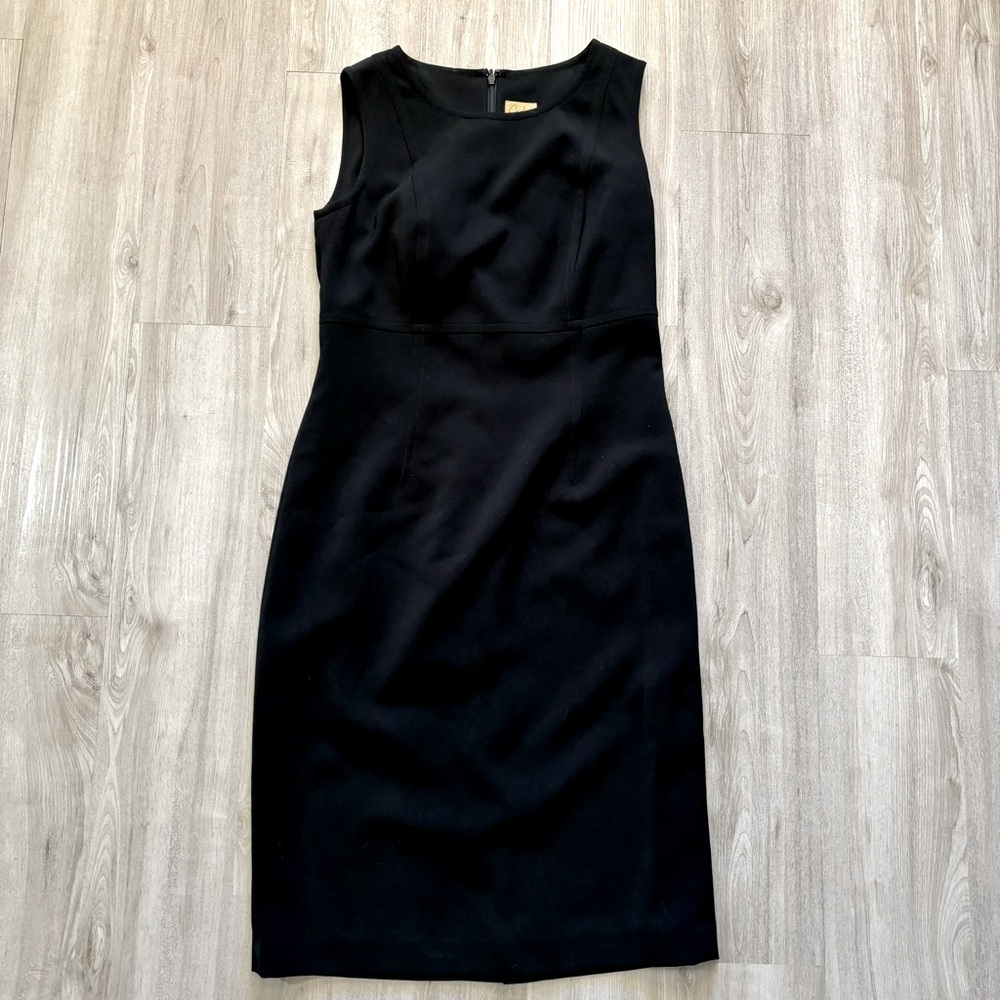 Caslon Sheath Knee Length Black Dress Women Size 6 Sleeveless Lined Empire Waist
